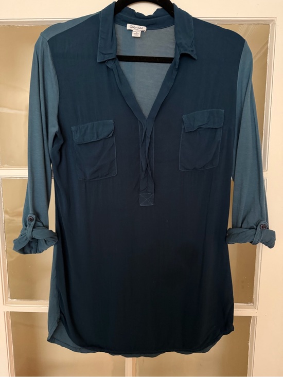 Splendid Tops - Splendid Women's Two-Tone Teal Utility Tunic